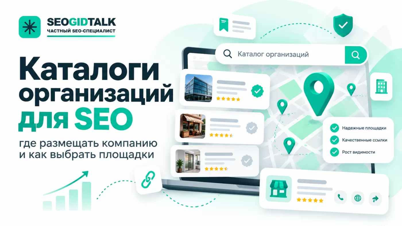 Иллюстрация каталогов организаций карточки компаний, геометки, проверка сведений и аналитика переходов на сайт.