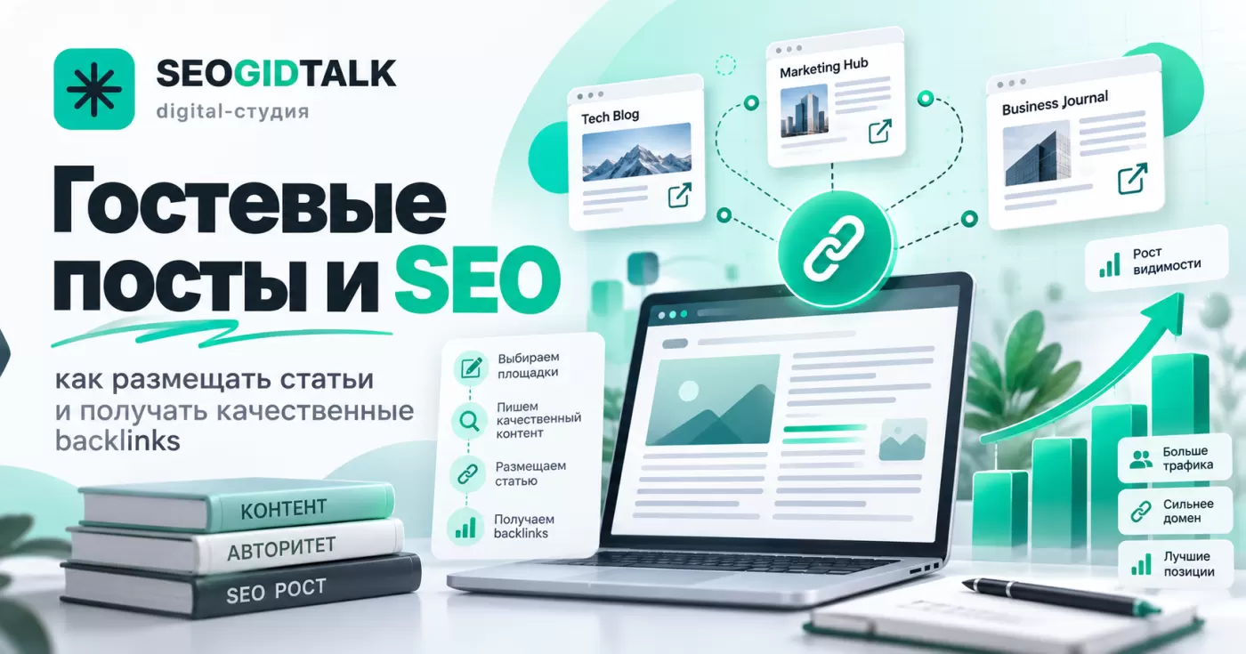 Гостевые посты и SEO редакционная статья на тематическом сайте, ссылки между публикациями, проверка доноров и аналитика backlinks.
