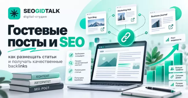 Гостевые посты и SEO редакционная статья на тематическом сайте, ссылки между публикациями, проверка доноров и аналитика backlinks.