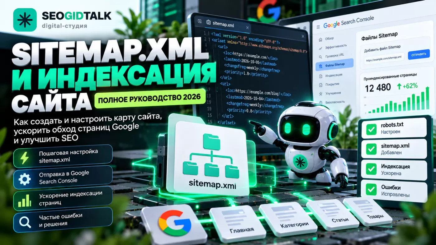Core Web Vitals — показатели LCP, INP и CLS, анализ скорости сайта в Google PageSpeed Insights и устранение проблем загрузки, отклика интерфейса и смещения элементов.