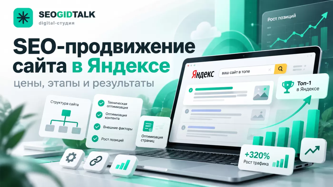 SEO-продвижение сайта в Яндексе анализ запросов, оптимизация страниц и график поисковой видимости